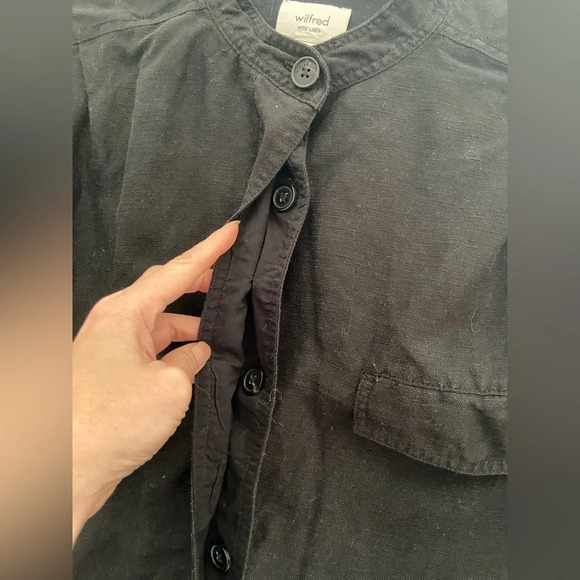 Aritzia Wilfred Womens Nicolet Linen Lyocell Utility Jacket Black Size M - Picture 3 of 11